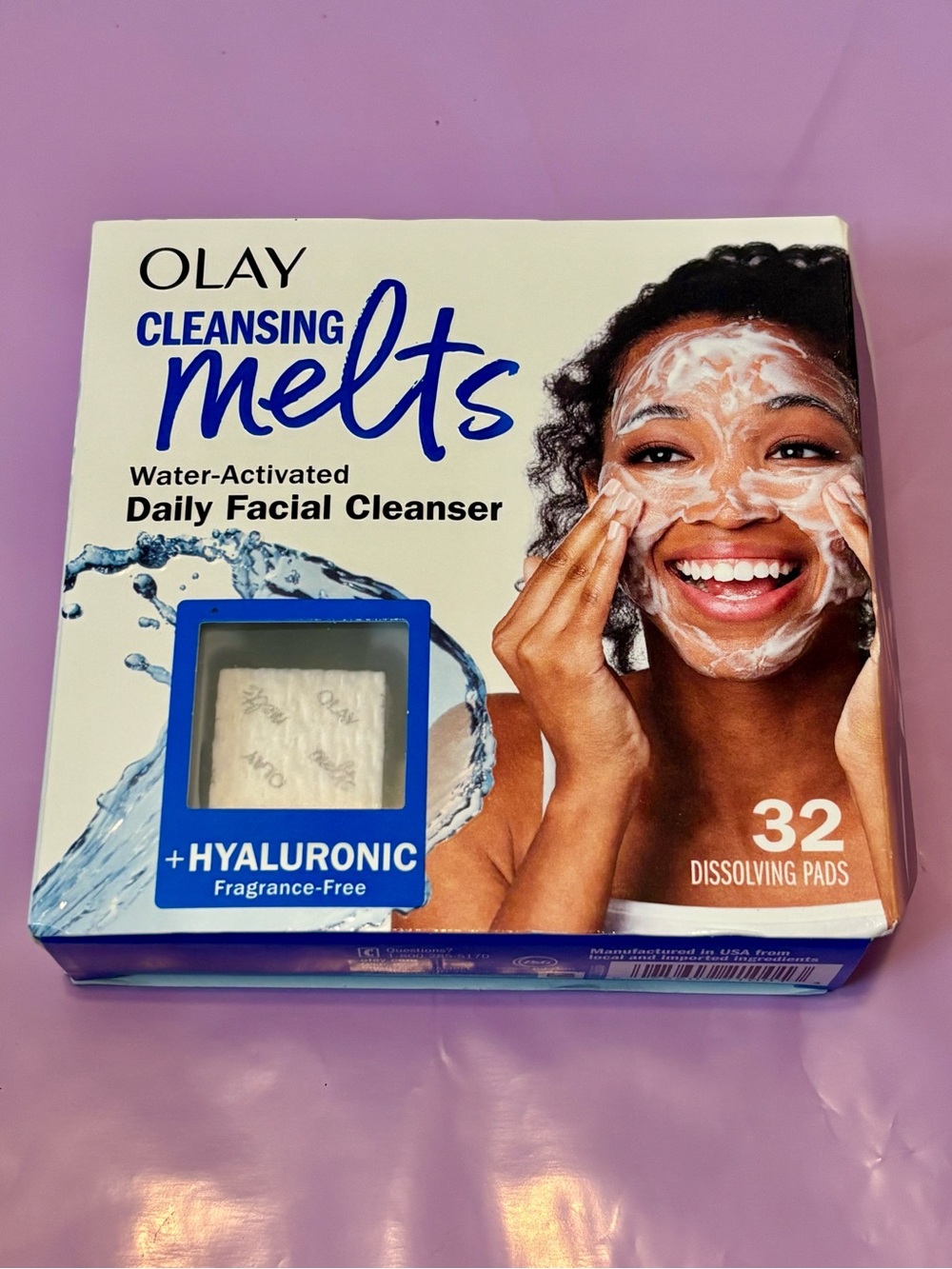 Olay Cleansing Melts Water-Activated Daily Facial Cleanser - Hyaluronic 32 ct